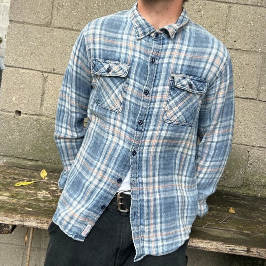 TRUE RELIGION Sportswear | Plaid Flannel Vintage Cotton Button Down Shirt sz L