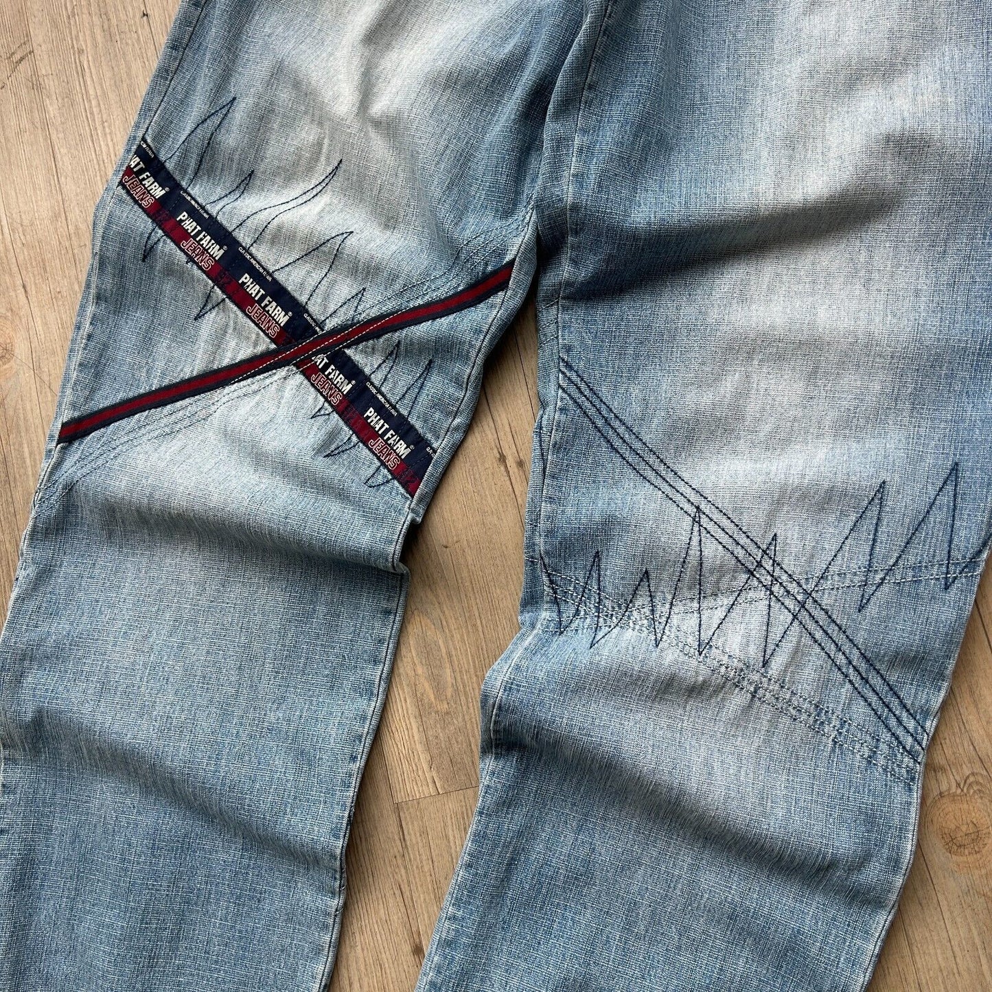 VINTAGE Y2K | Phat Farm Baggy Detailed Denim Jeans Pants sz W40 L34