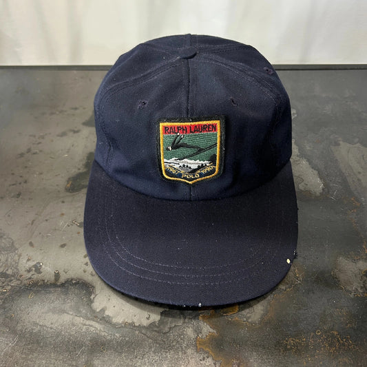 VINTAGE 80s | Polo by Ralph Lauren Suicide Ski Flip Wool Long Bill Cap Hat sz M