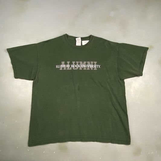 VINTAGE Slippery Rock University Green T-Shirt sz XL Men Adult