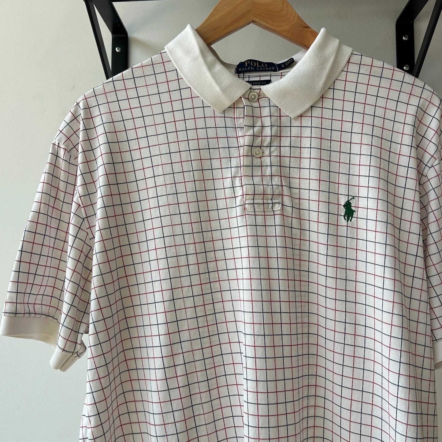 VINTAGE Y2k | Ralph Lauren Sm Pony Grid Pattern Polo Shirt sz L