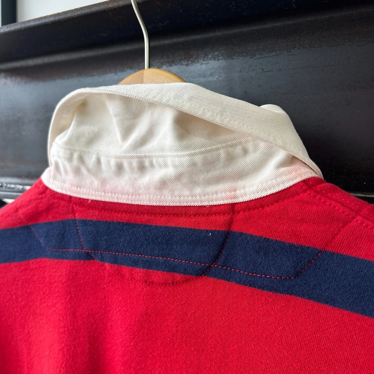 VINTAGE | Polo by Ralph Lauren Striped Sm Pony Rugby Fleece Shirt sz XL