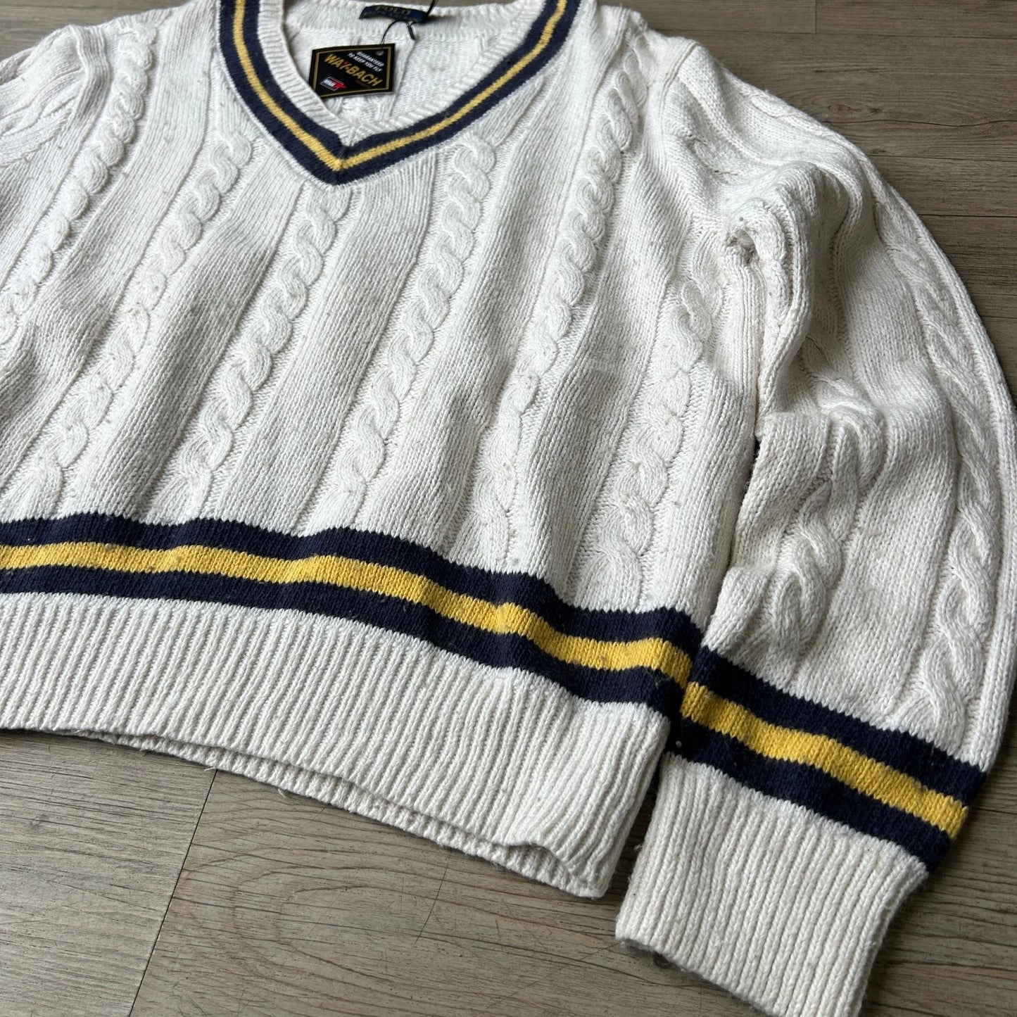 VINTAGE | Polo Ralph Lauren Cashmere Cable Knit Tennis Sweater sz L