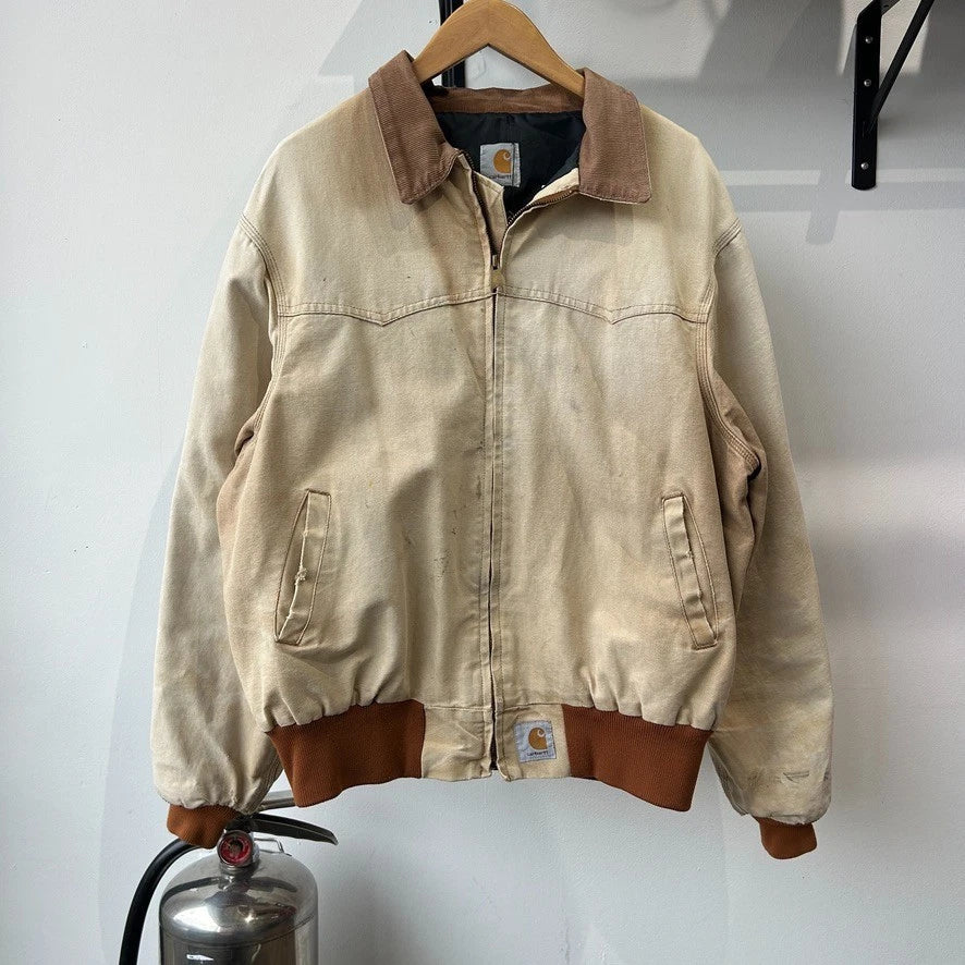 VINTAGE | Carhartt Sun Faded Thrashed Santa Fe Bomber Jacket sz L