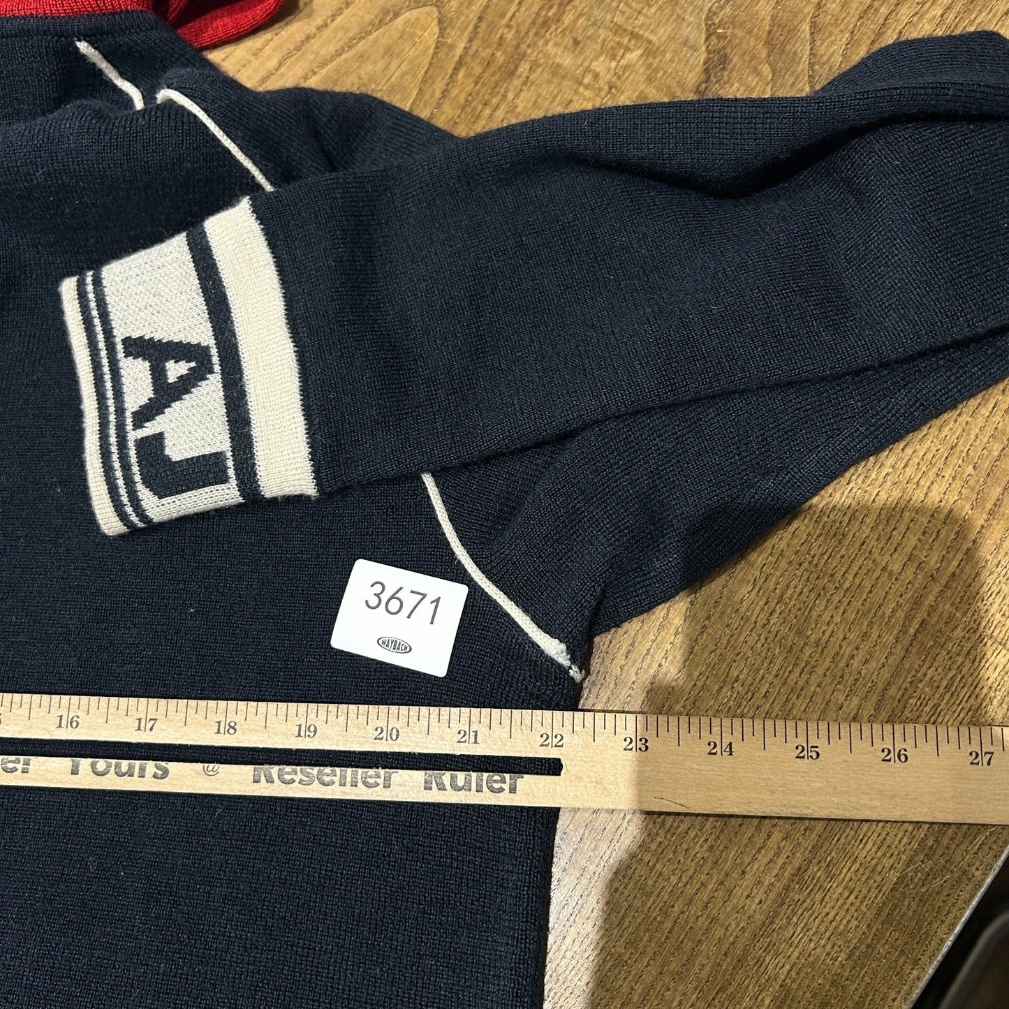 VINTAGE | Armani Jeans Hooded Wool Blend Full Zip Knit Sweater sz L