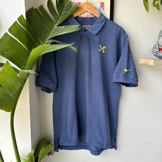 VINTAGE 90s | Michigan Team Nike Polo Shirt sz L