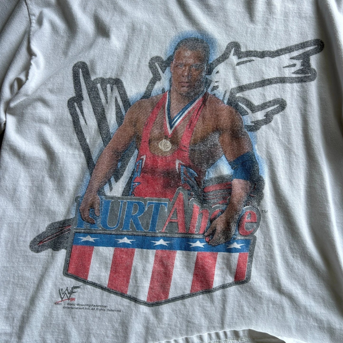VINTAGE 2001 | Kurt Angle WWF World Wrestling Federation T-Shirt sz L
