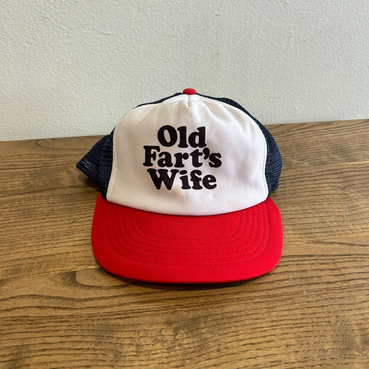 VINTAGE 80s | Old Fart's Wife Trucker Snapback HAT One Size Adult