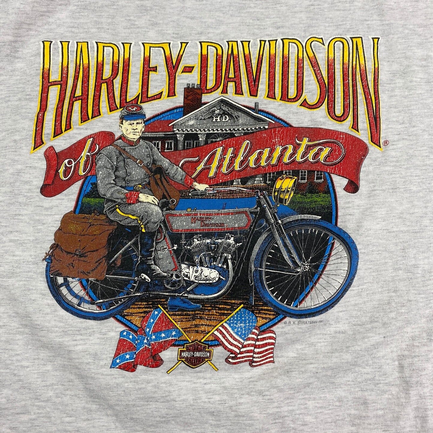 VINTAGE 1995 Harley Davidson Bad Boy Atlanta Biker T-Shirt sz Large Men Adult