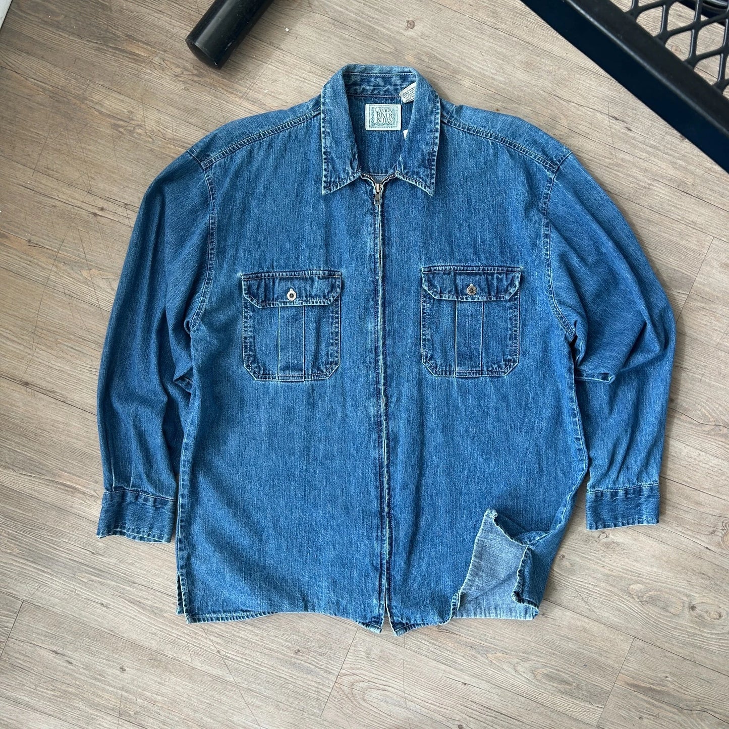 VINTAGE | Canon River Blues Denim Full Zip Shirt sz L