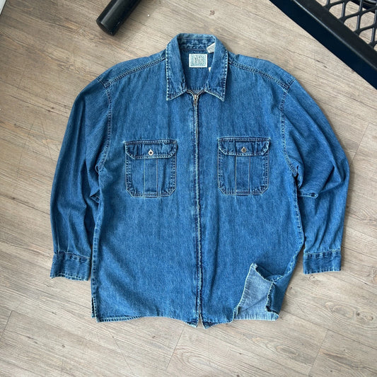 VINTAGE | Canon River Blues Denim Full Zip Shirt sz L