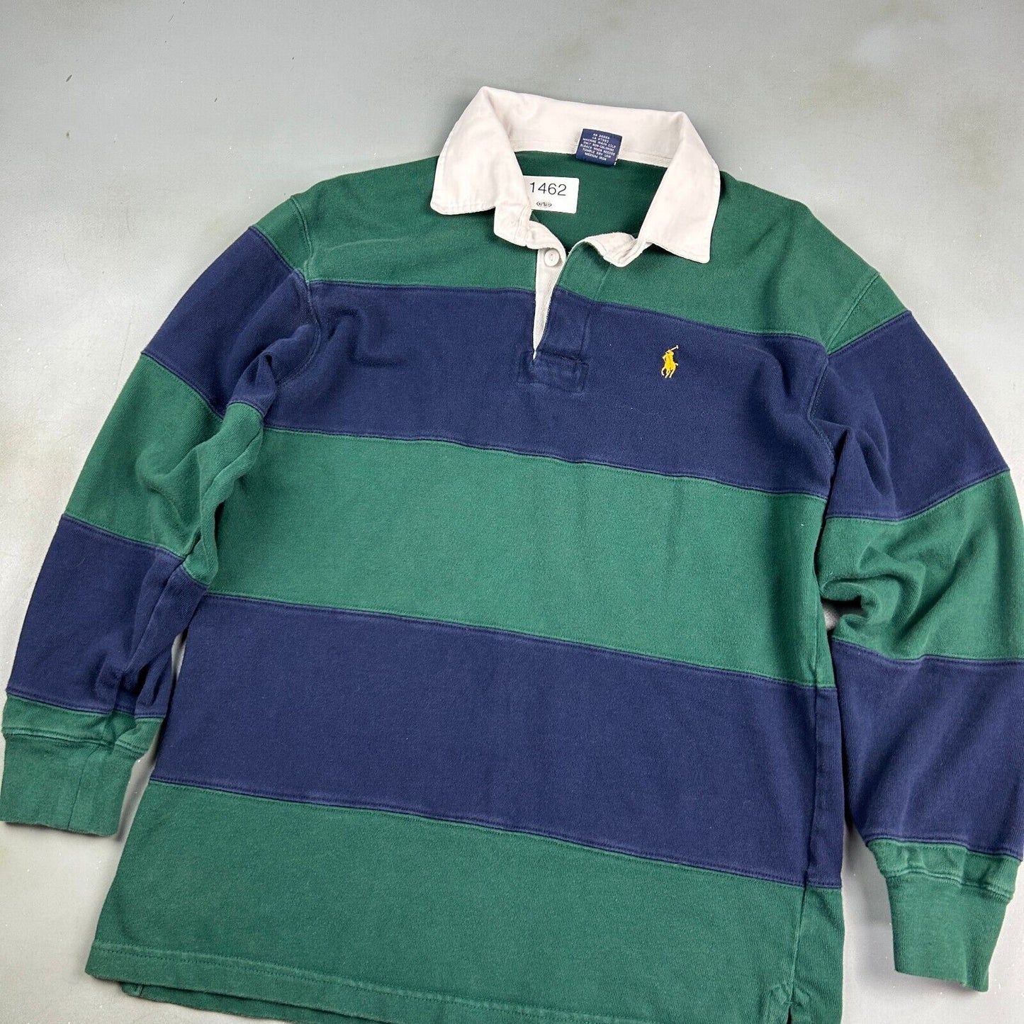 VINTAGE Ralph Lauren Striped Polo Rugby Shirt sz Youth Large | Adult XS