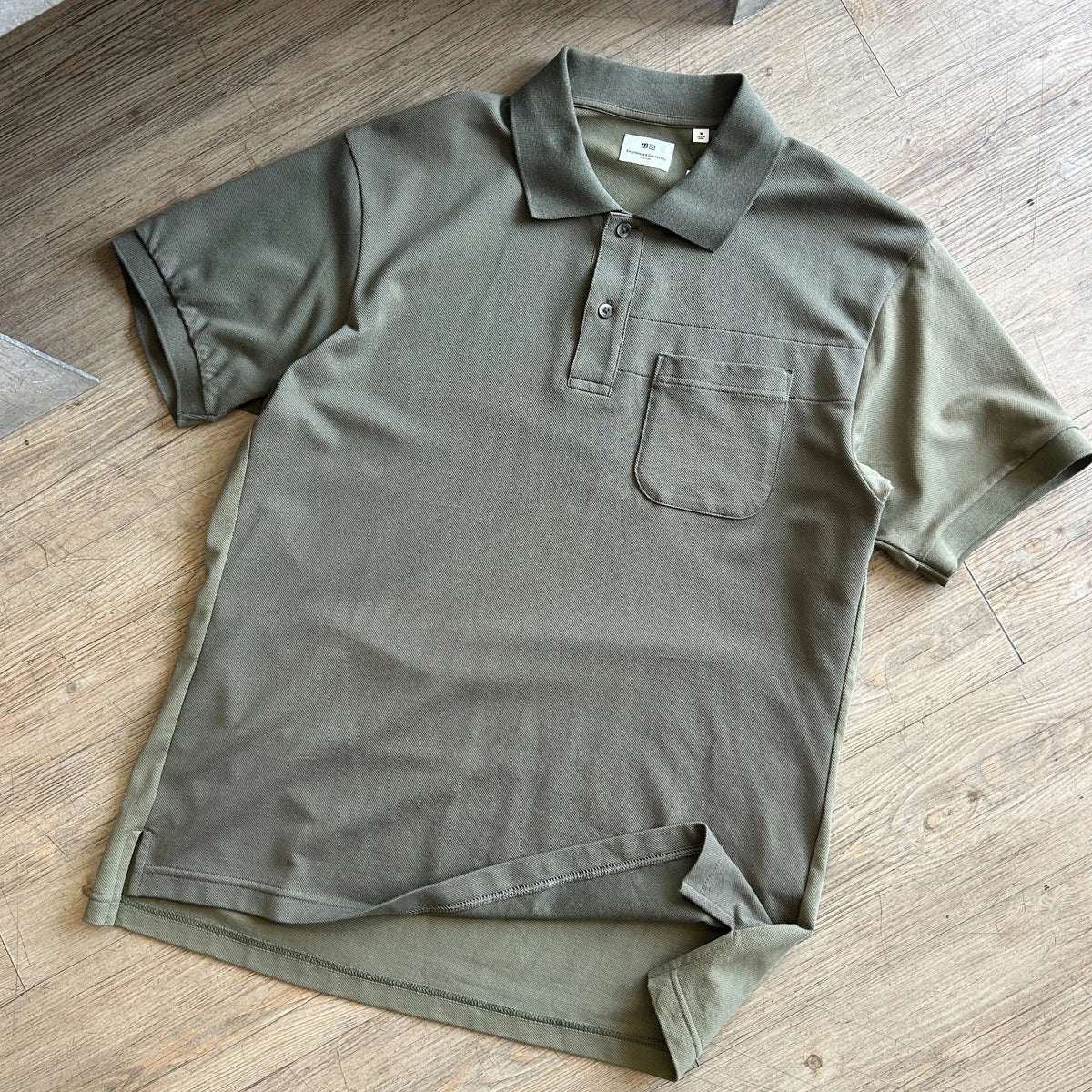 ENGINEERED GARMENTS NY | Uniqlo Two Tone Olive Polo Shirt sz M