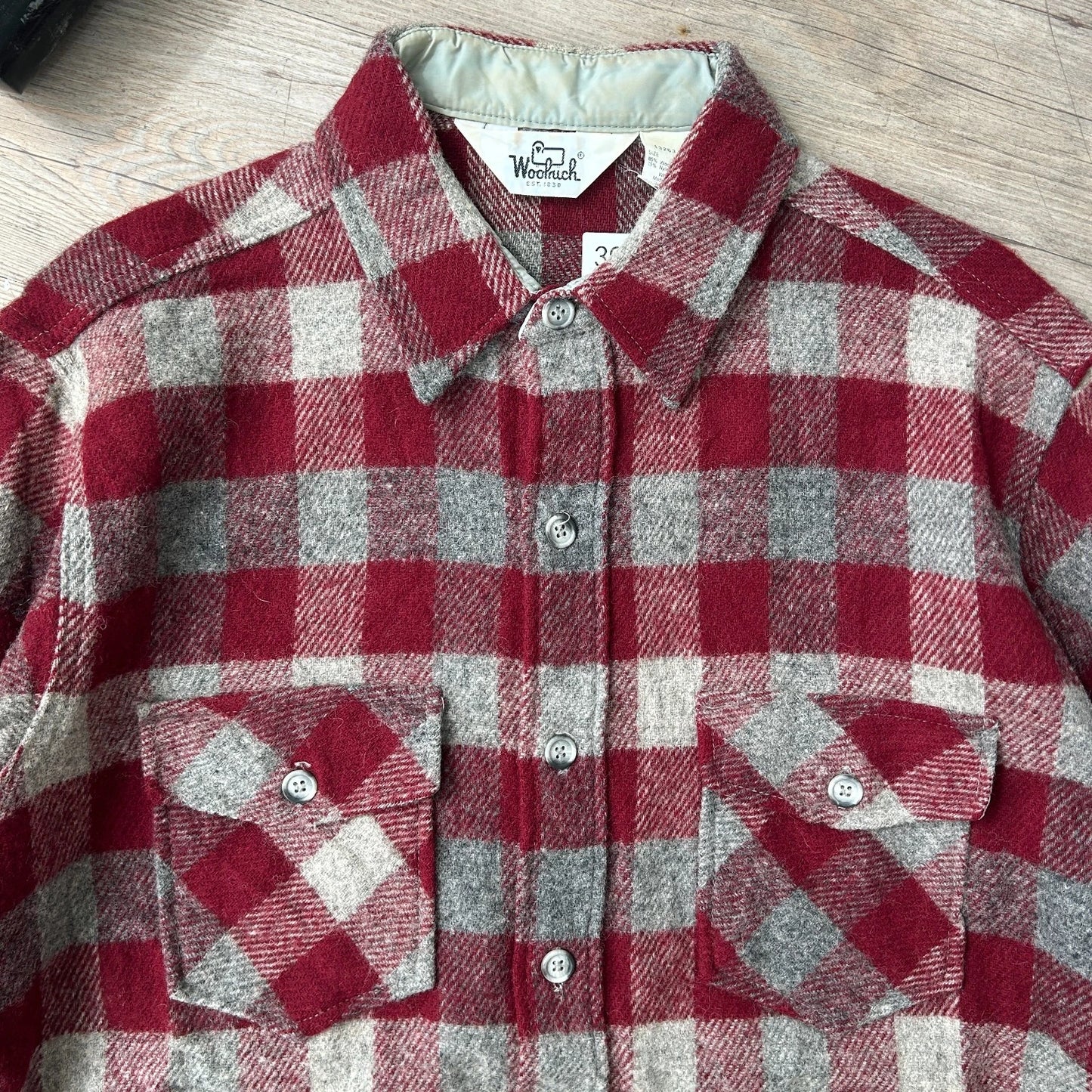 VINTAGE | Woolrich Check Plaid Wool Nylon Flannel Button Down Shirt sz L/XL