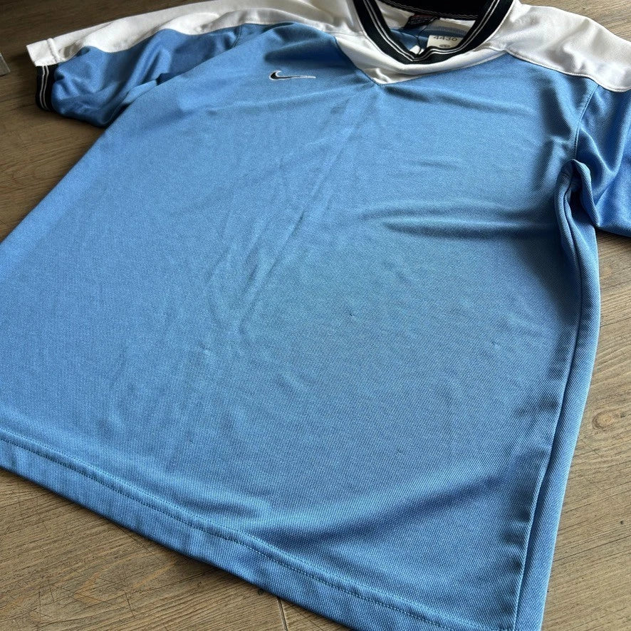 1990s | Team NIKE Two Tone V-Neck Jersey T-Shirt sz M/L
