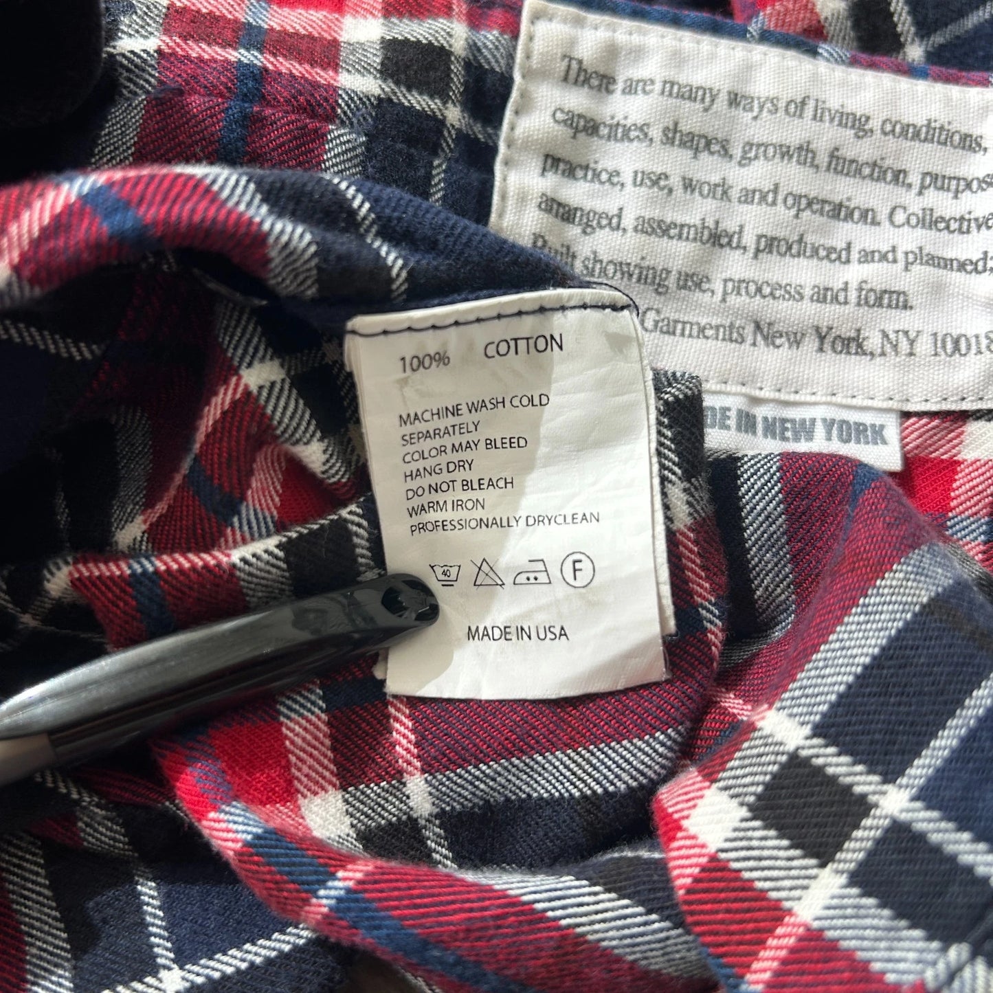Engineered Garments NY | Plaid Flannel Reverse Pocket Button Down Shirt sz M