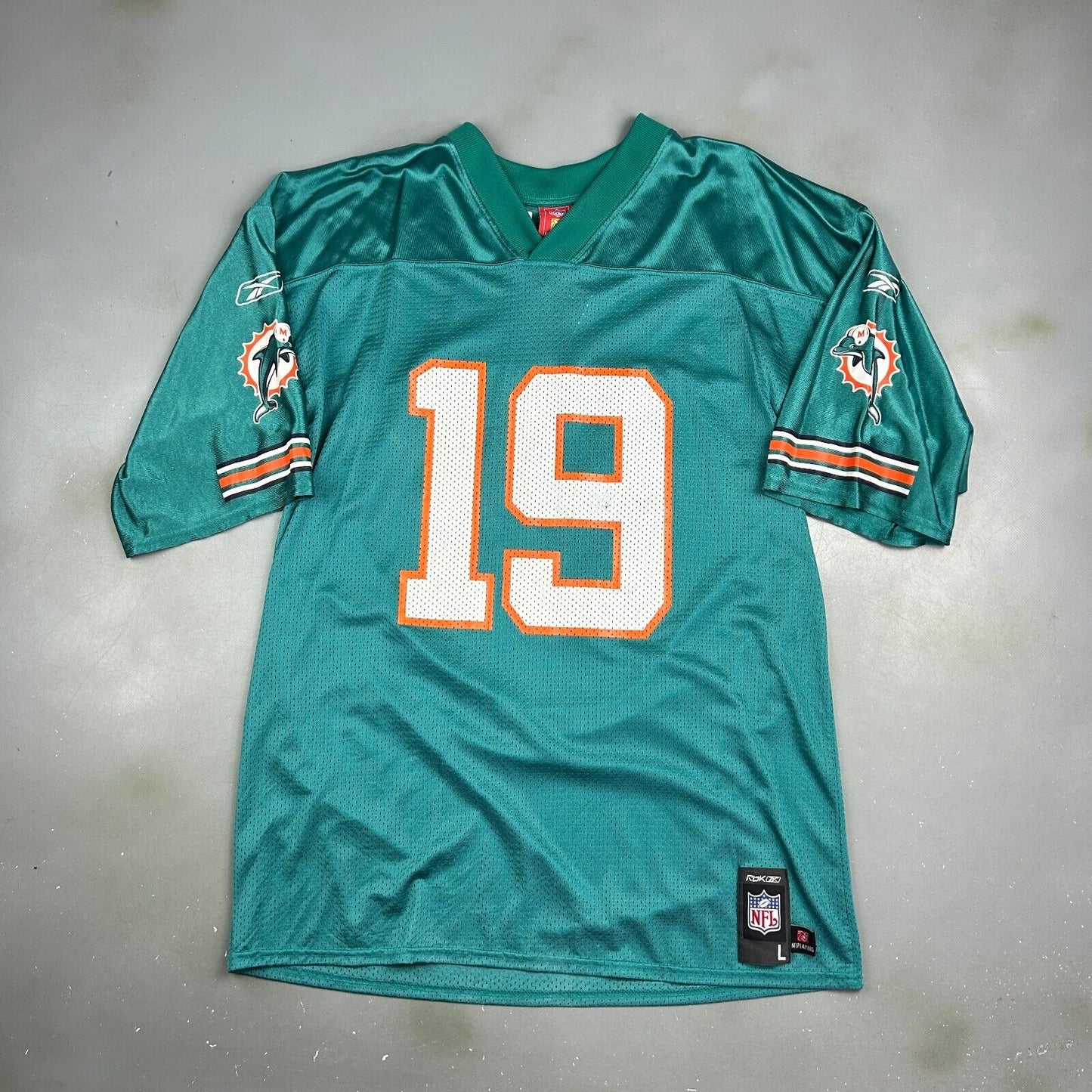 VINTAGE NFL Miami Dolphins RBK Jersey #19 Ginn sz L Men Adult