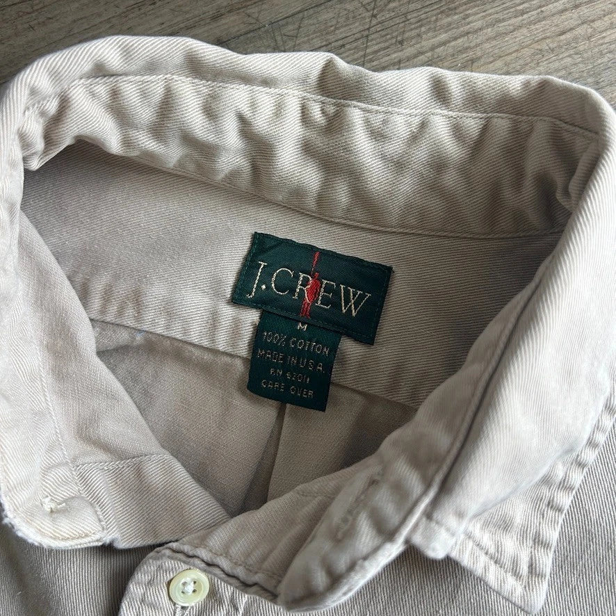 1990s J.CREW | Vintage Tan USA Made Button Down Shirt sz L