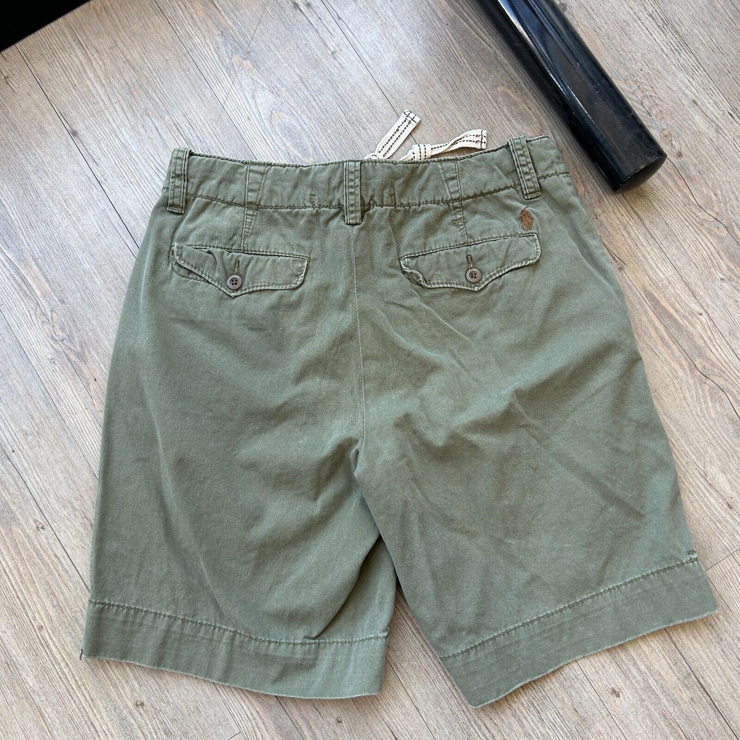 VINTAGE | Ralph Lauren Faded Olive Cotton Canvas Shorts sz W32