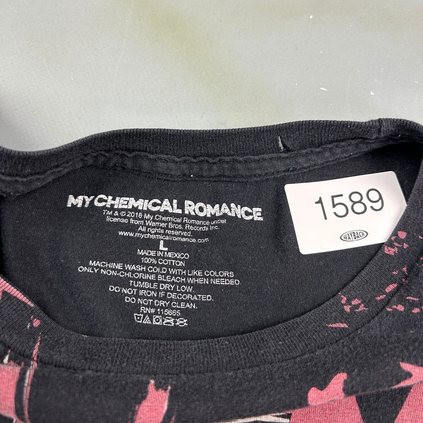 VINTAGE | My Chemical Romance All Over Print Black Band T-Shirt sz M Adult