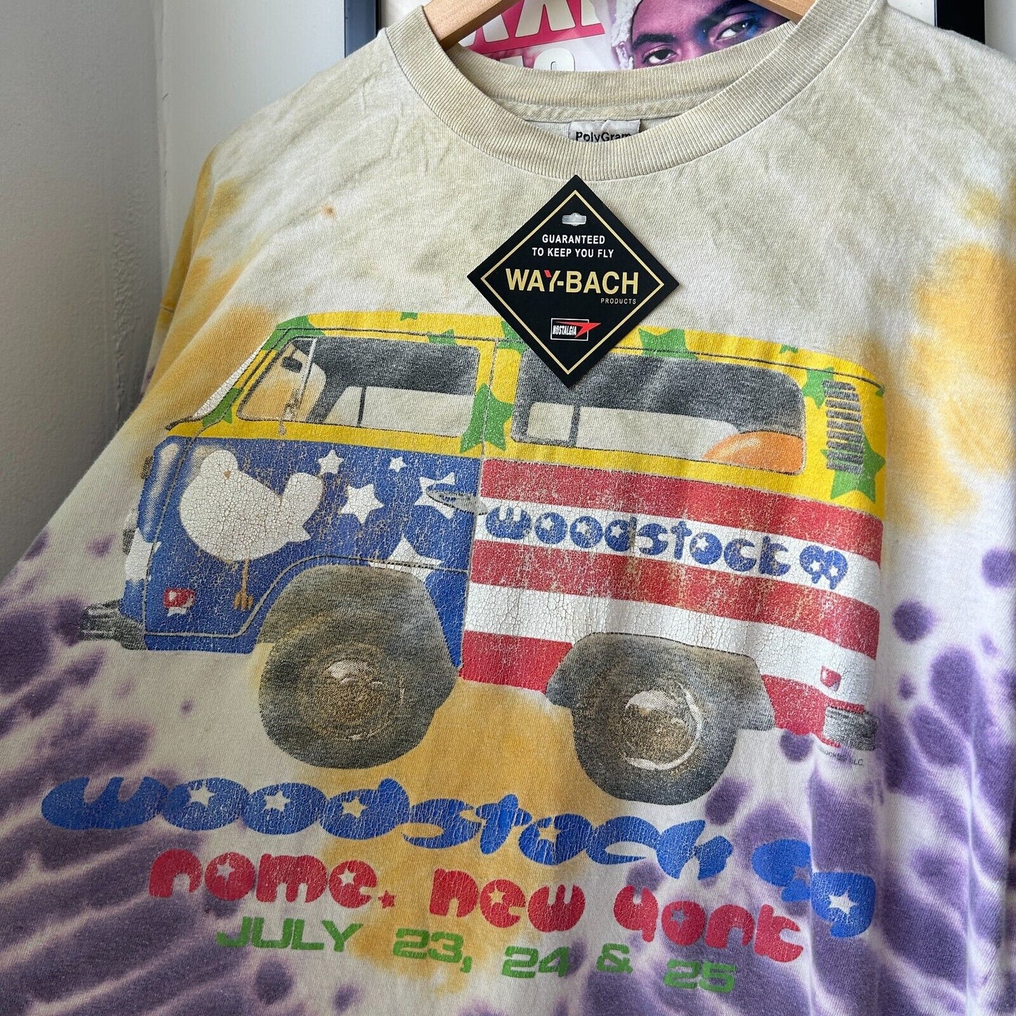 VINTAGE 90s | WOODSTOCK 99 NY Music Festival Tye Dye T-Shirt sz L Adult