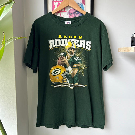 VINTAGE | Green Bay Packers Aaron Rodgers Quaterback NFL T-Shirt sz L Adult