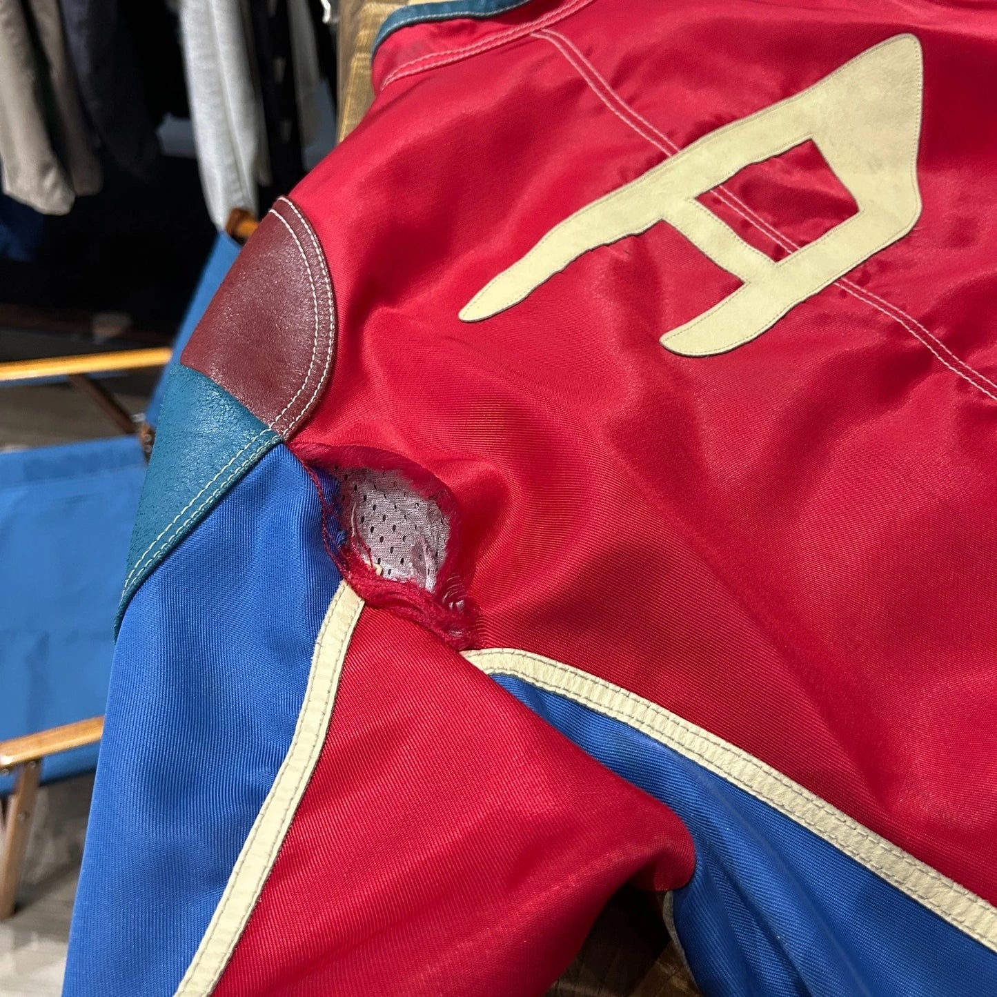 VINTAGE 90s | DIESEL Vrooom Cafe Racer Thrashed Nylon Bomber Jacket sz XL