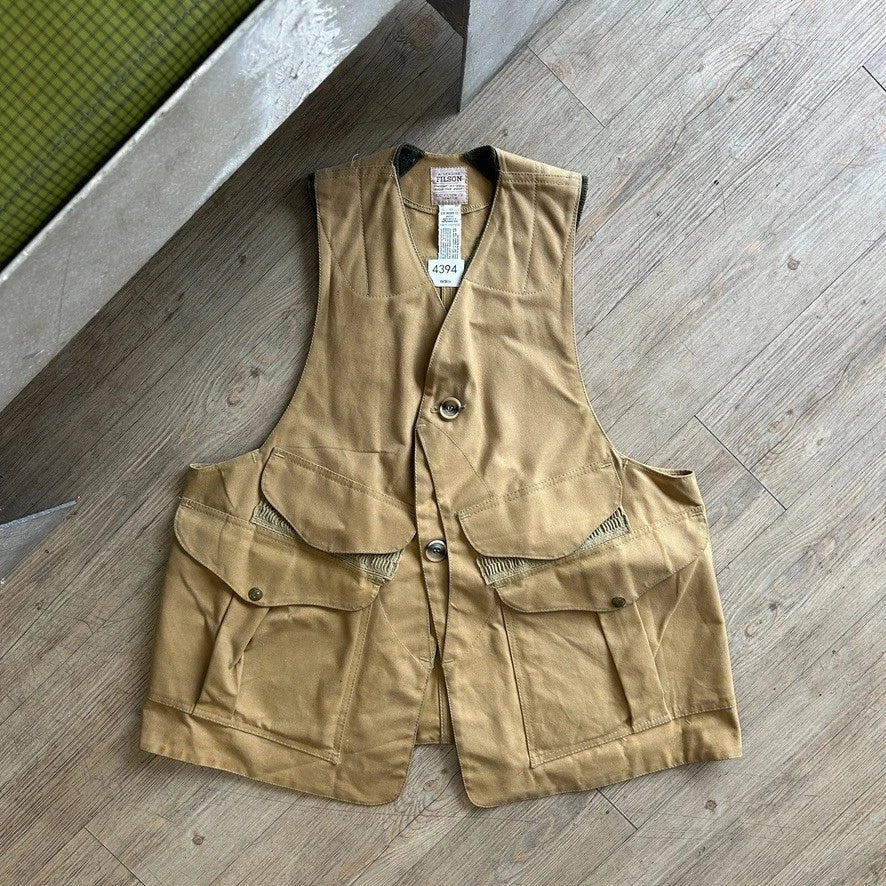 VINTAGE | FILSON Tin Cloth Half Moon Vest Jacket USA Made sz L