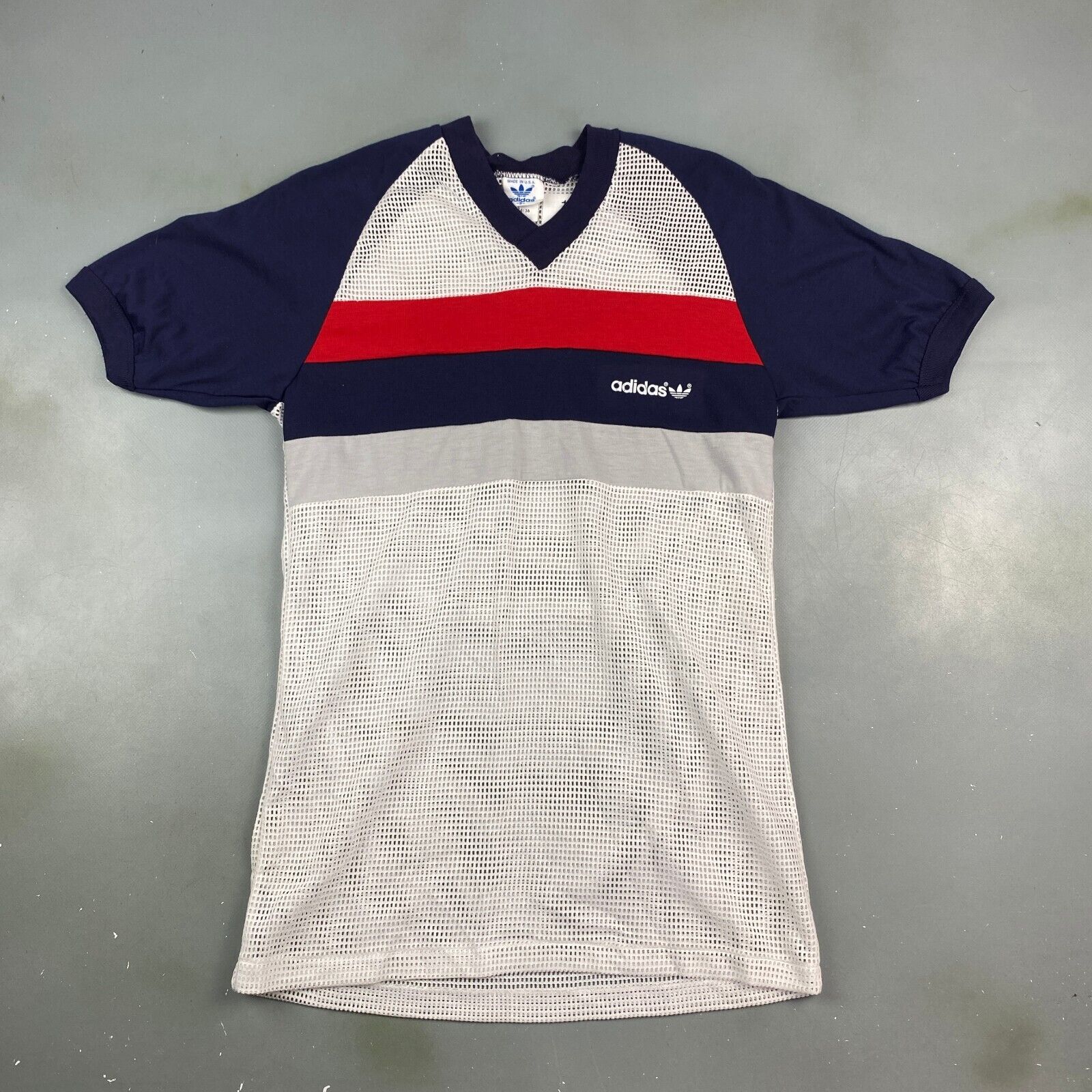 VINTAGE 80s Adidas Jersey T-Shirt sz Small Men MadeinUSA – Waybach