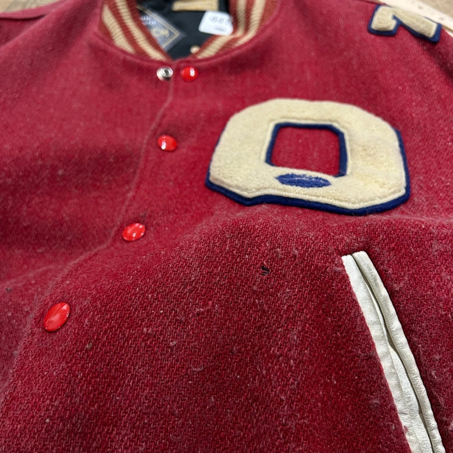 VINTAGE 1976 | Knights Chain Stitched Faded Letterman Varsity Bomber Jacket sz L