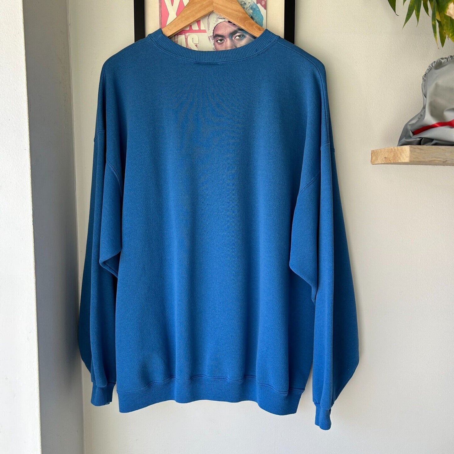 VINTAGE 90s | Whatever.com Blue Crew Sweater sz XL