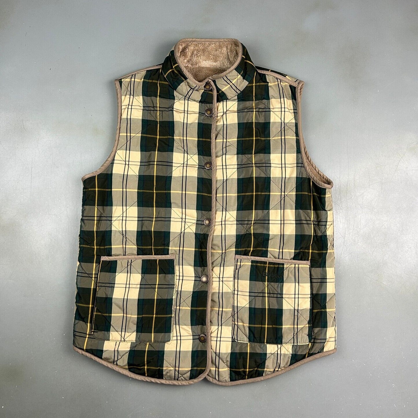 VINTAGE Barbour Mayapple Gilet Reversible Vest Jacket sz 8 Medium Adult
