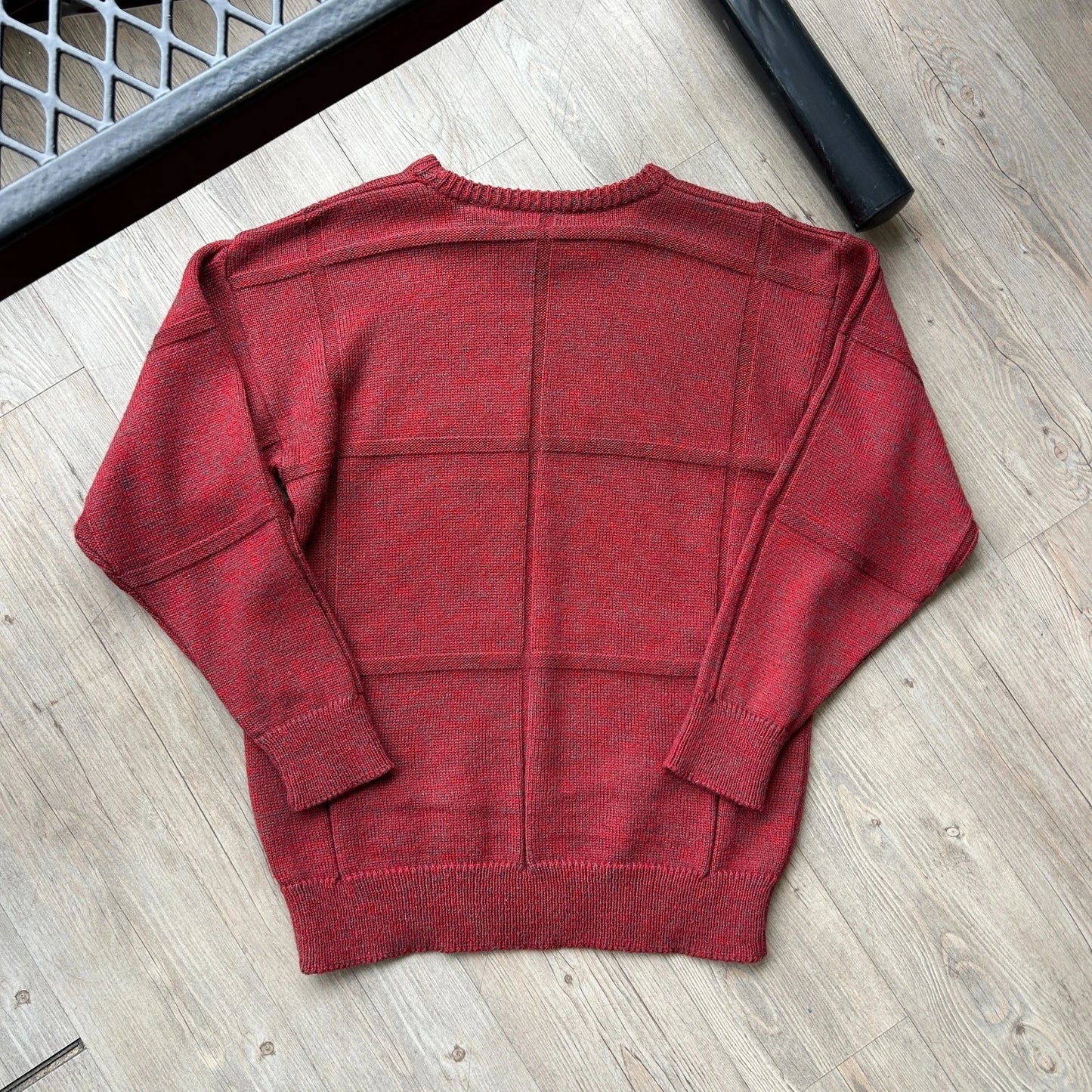 VINTAGE 90s | Matrix Squared Panelled Knit Sweater sz M