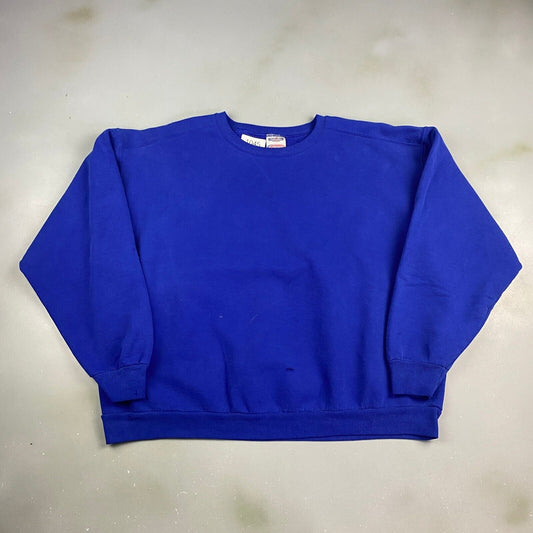 VINTAGE Blank Blue Jerzees Crewneck Sweater sz XL Men Adult