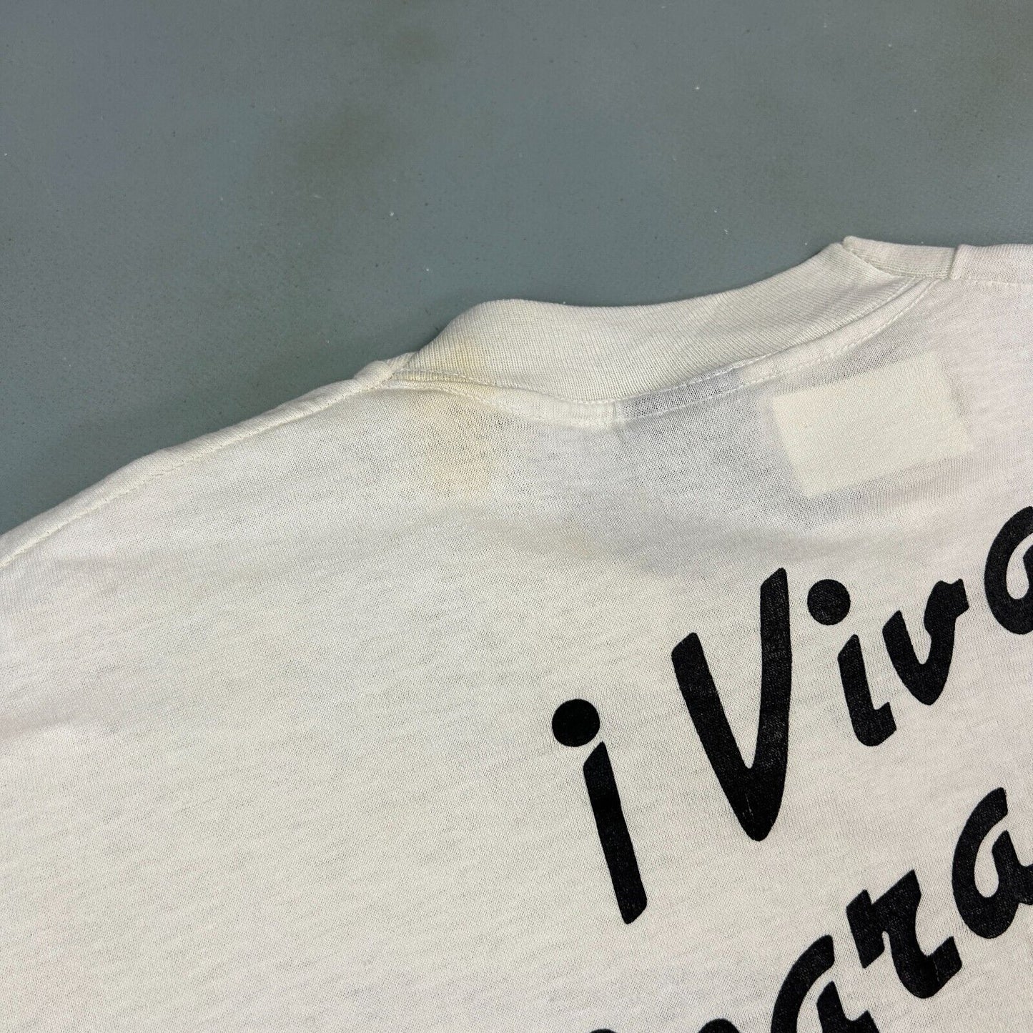 VINTAGE 80s | Sandino Viva Nicaragua Libre Distressed White T-Shirt sz L Adult