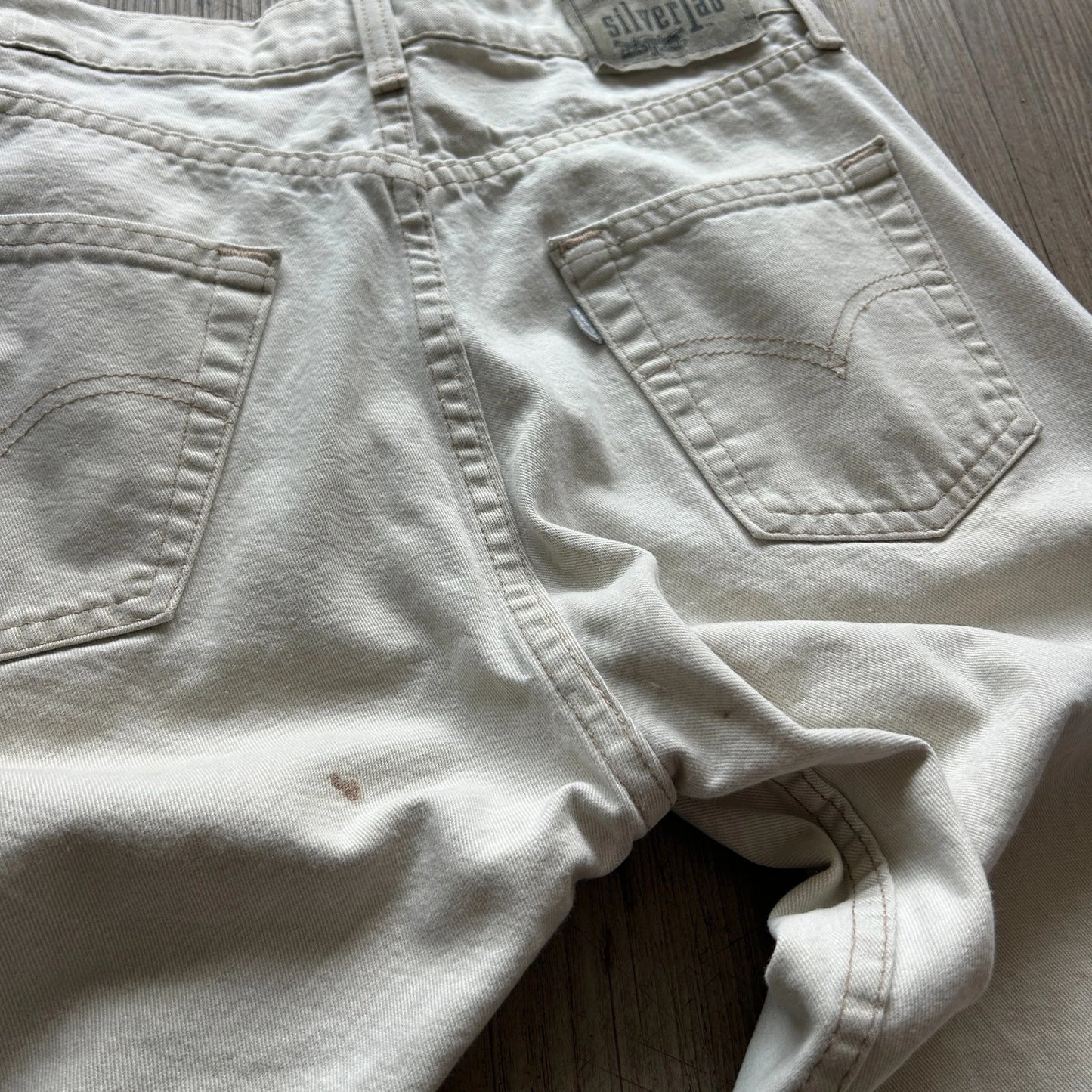 VINTAGE 90s | Levi's SilverTab Wide Leg Cream Baggy Jean Pants W30 L27