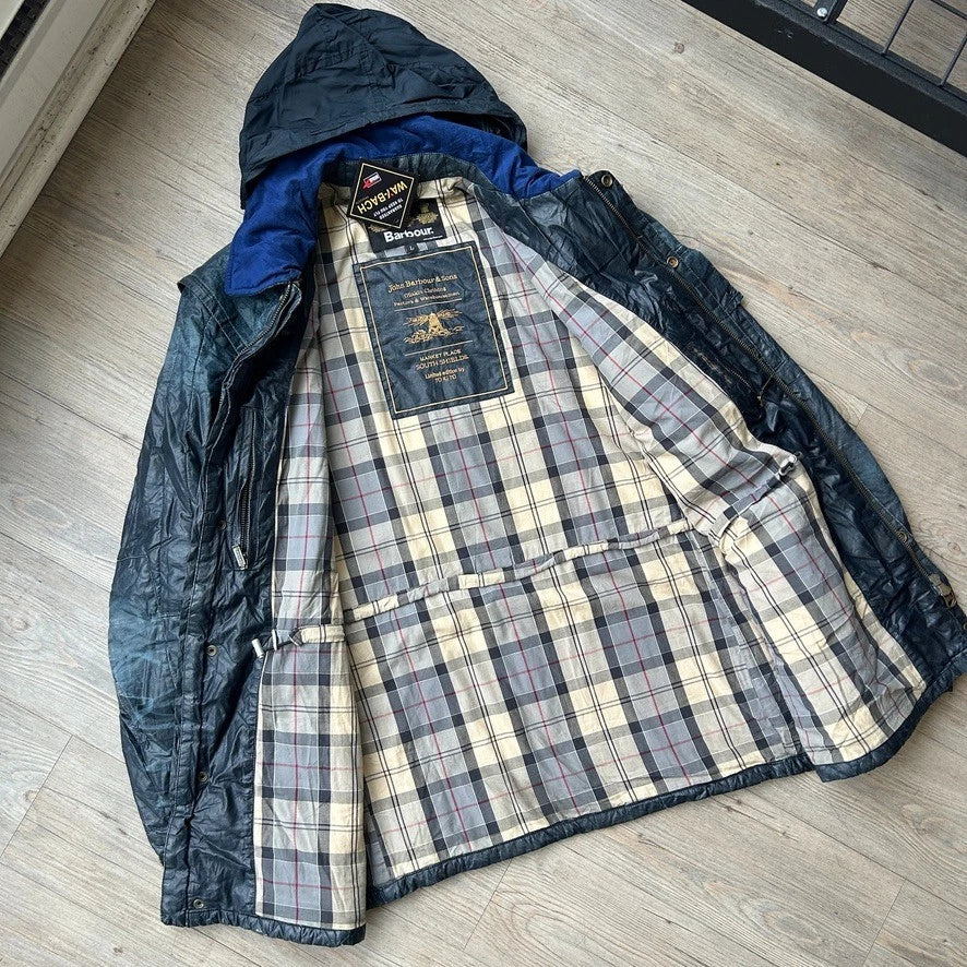 VINTAGE | Barbour To Ki To Waxed Blue Field Jacket sz L