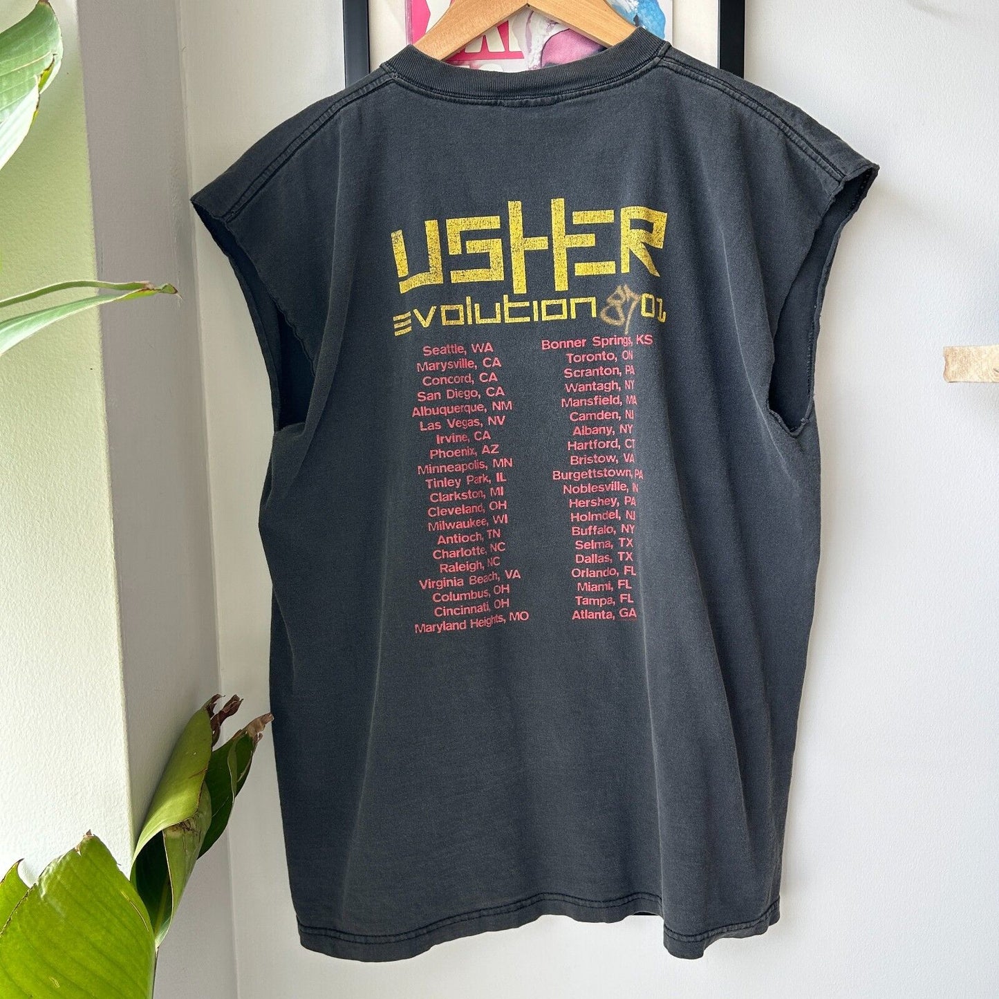 VINTAGE 2001 | USHER Evolution Tour R&B Band Sleeveless T-Shirt sz L Adult