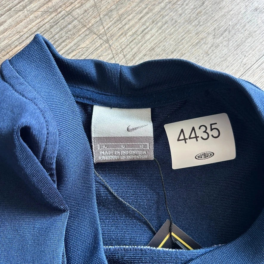 2000s | NIKE Hoops Navy Pin Stripe Long Sleeve Jersey T-Shirt sz L