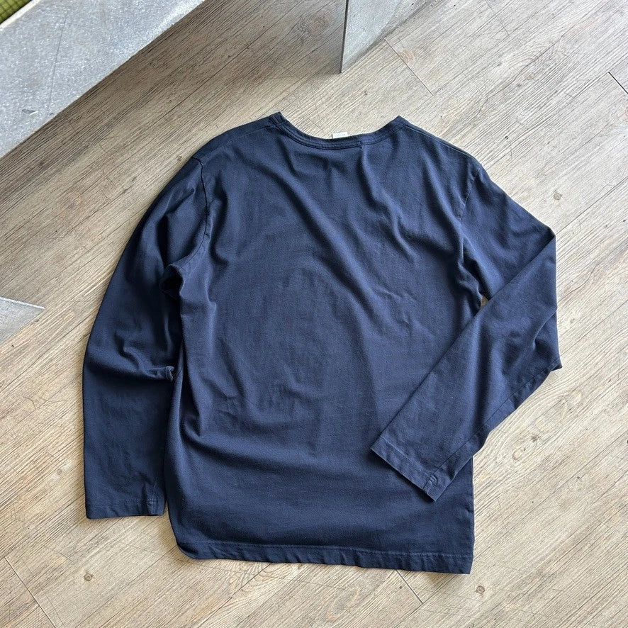 Comme Des Garcons SHIRT | Blank Navy Blue Long Sleeve T-Shirt sz L