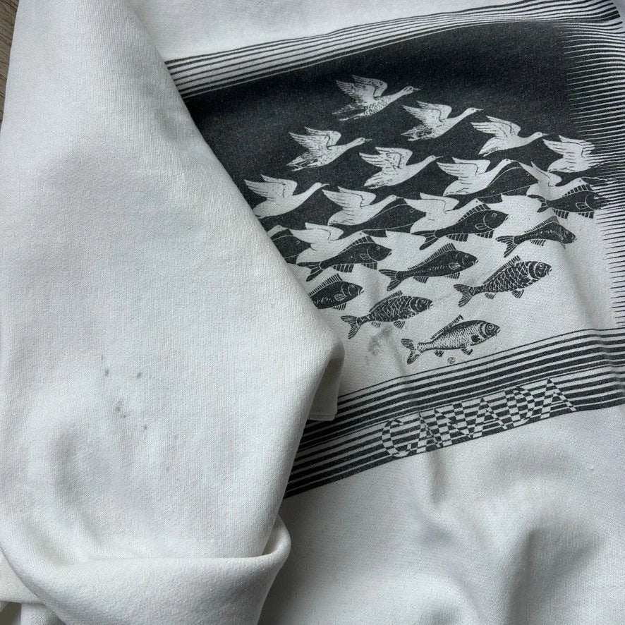 VINTAGE 80s 90s | MC Escher Sky And Water Canada Crewneck Sweater sz XL