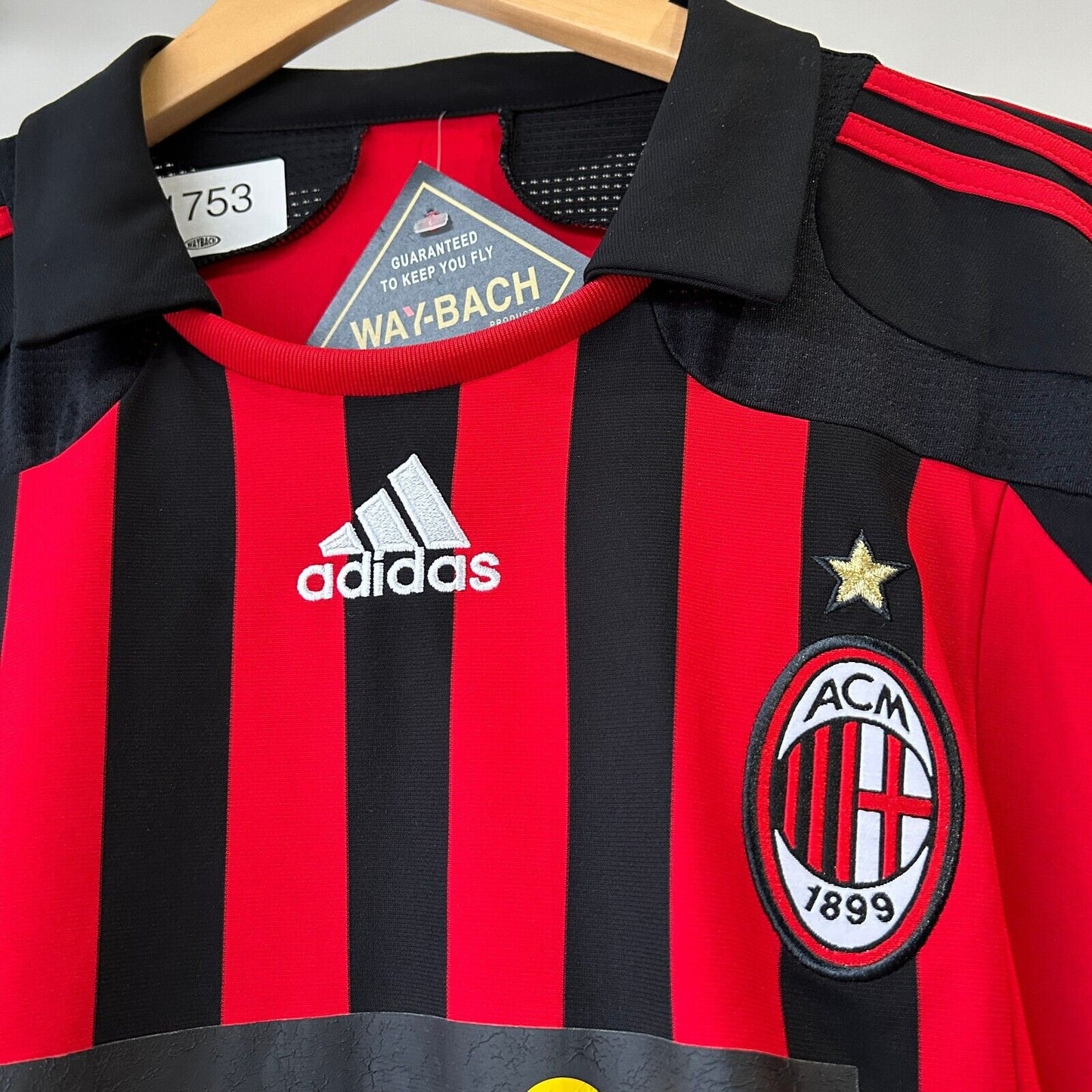 VINTAGE | AC Milan Collared Adidas Football Soccer Jersey sz L Adult