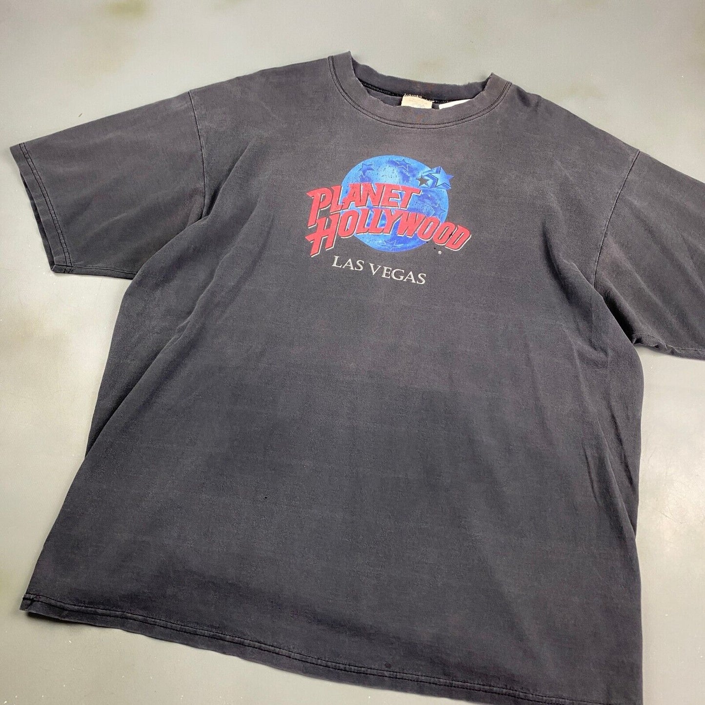 Vintage 90s Planet Hollywood Las Vegas Faded Black T-Shirt sz XXL Men Adult