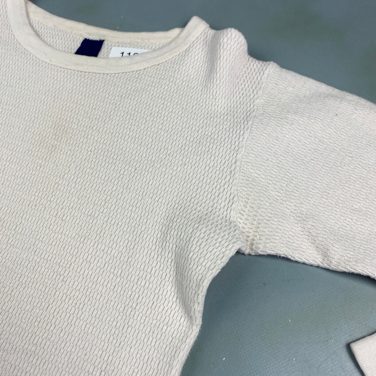 VINTAGE Blank Thermal Long Sleeve T-Shirt sz Medium Adult