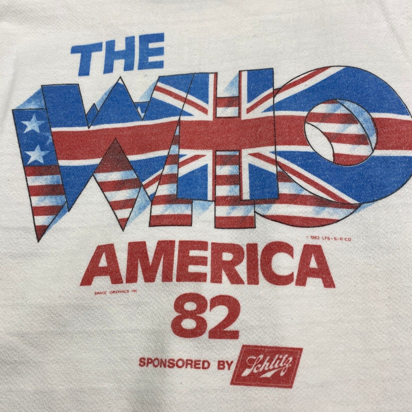VINTAGE 1982 THE WHO Band Sleeveless White Sweater sz Medium Adult