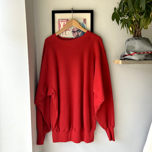 VINTAGE 1990s | Sand Knit MacGregor Heavy Weight Red Blank Crewneck Sz XXL