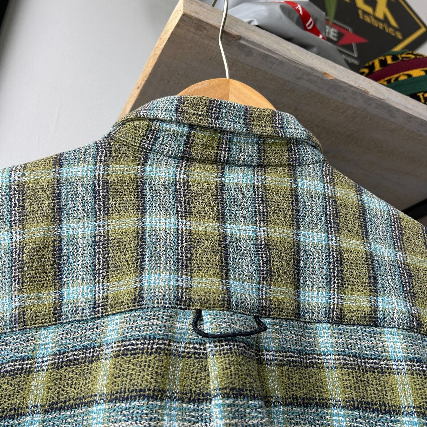 VINTAGE | President Stone Textured Plaid Button Down Shirt sz L