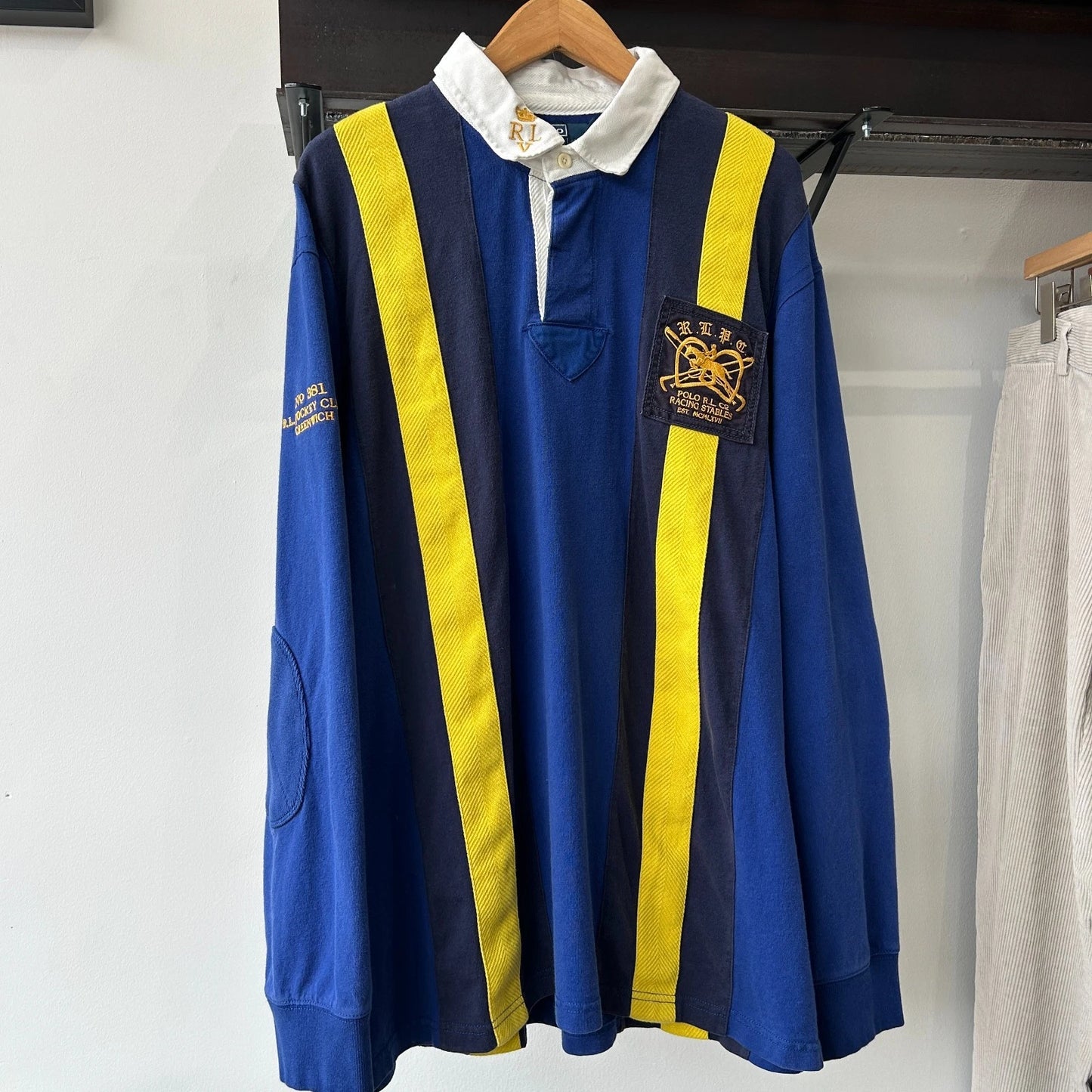 VINTAGE | Polo by Ralph Lauren R.L.P.C Jockey Club Striped Rugby Shirt sz XXL