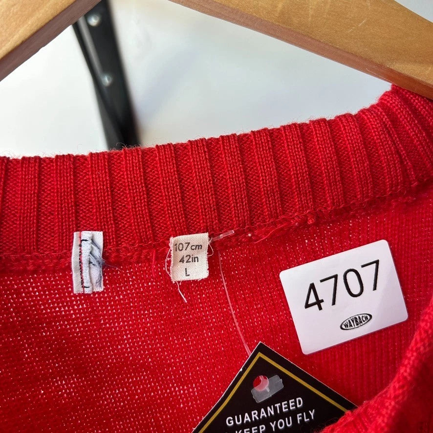 BURBERRYS 1990 | Vintage Suede Patch Wool Knit Sweater sz L