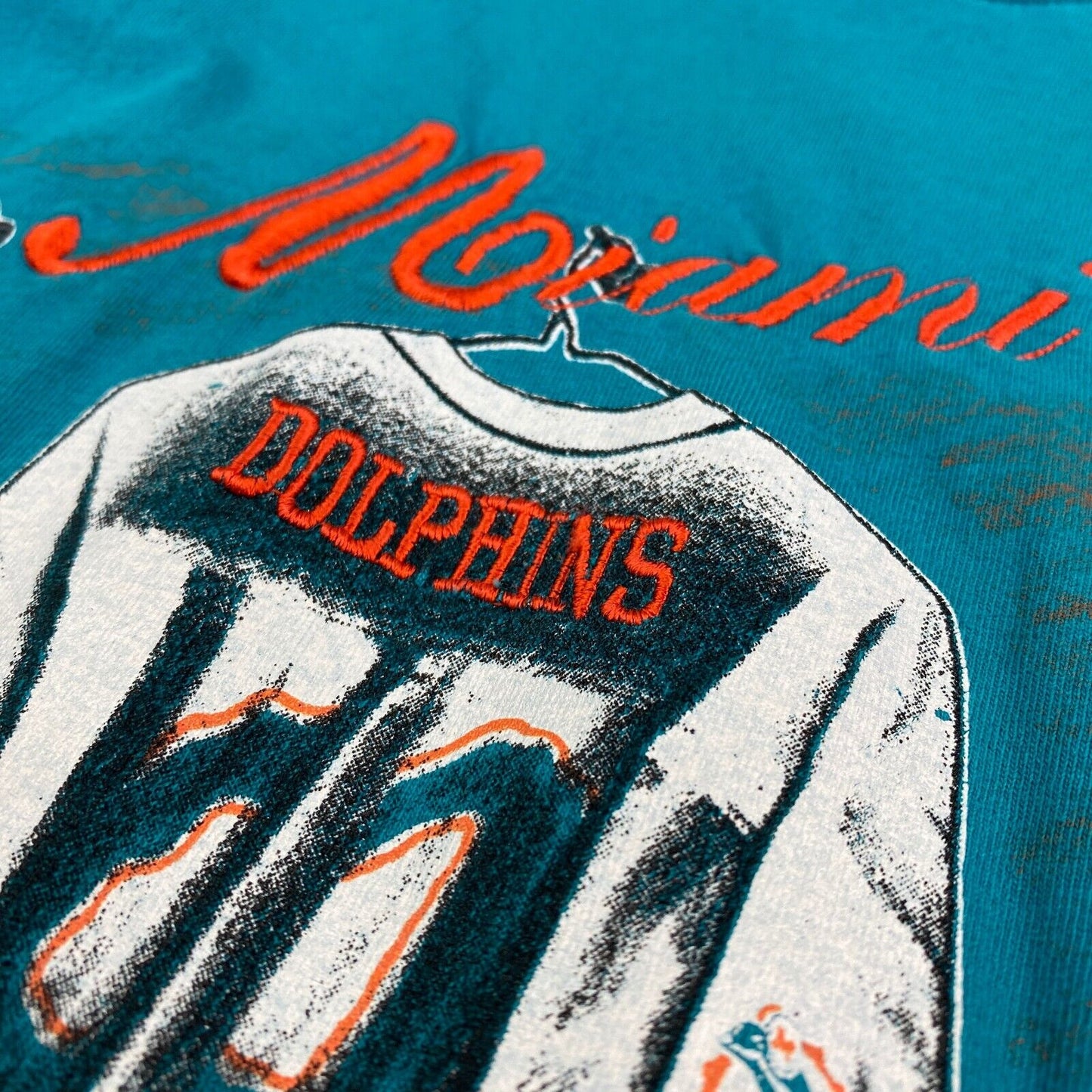 Vintage 90s Miami Dolphins NFL Nutmeg Maska CCM T-Shirt sz Large Men Adult
